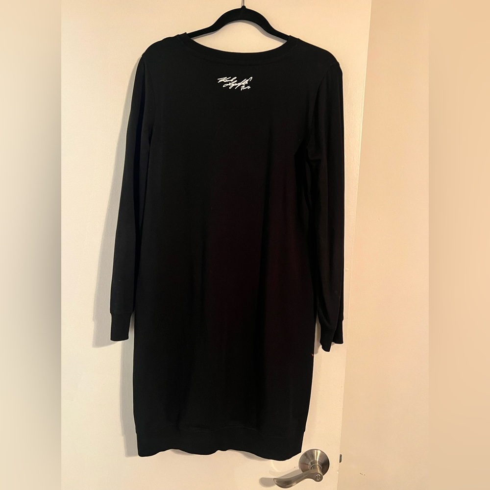 Karl Lagerfeld Black Midi Knit Long Sleeve Dress size S - Picture 2 of 4
